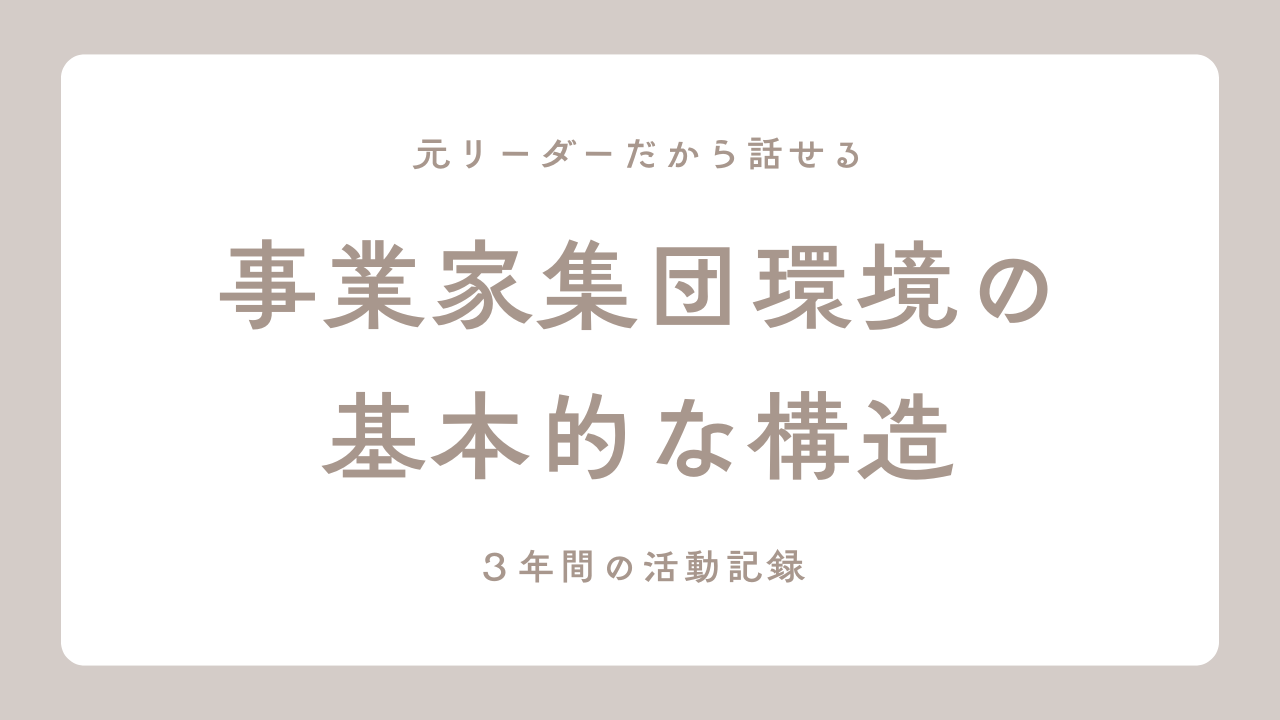事業家集団環境の構造